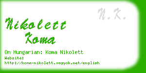 nikolett koma business card